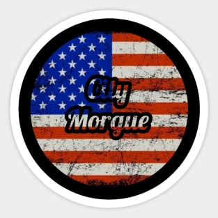 Cirty Morgue / USA Flag Vintage Style Sticker